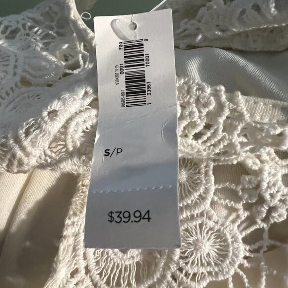 NWT Old Navy Lace Yoke Creme de la creme Shift Dress Size Small 100% Cotton - Picture 5 of 8